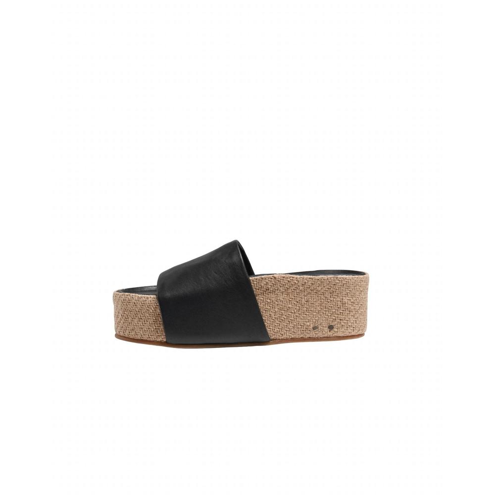 NEW BEEK women albatross jute slide sandal in black - Picture 2 of 3